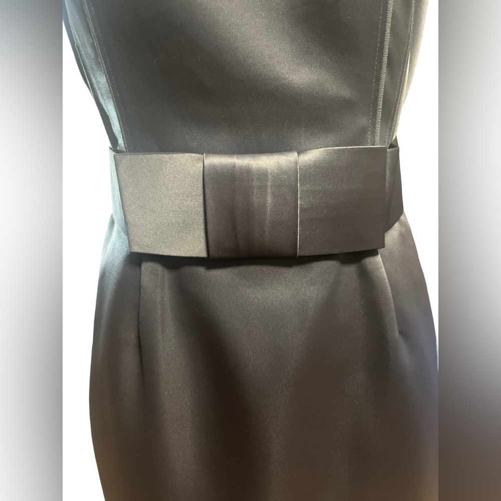 Nue by Shani sold at Nordstrom NWOT Silver Grey Cocktail Dress Bow Detail S 10 - Picture 5 of 9